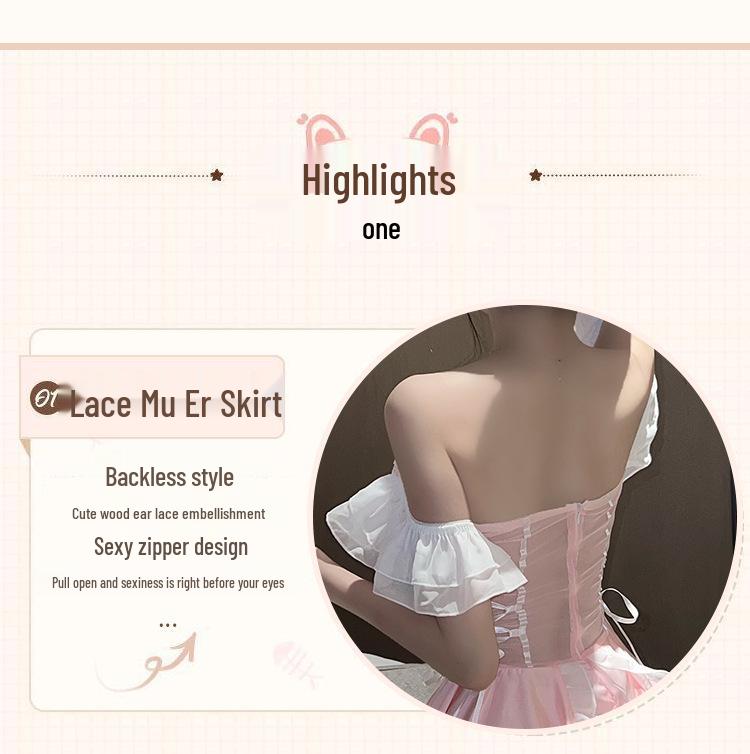 Linlin Ting Women's Cute Maid Lingerie: Sexy See-Through Bedtime Temptation for Small Busts