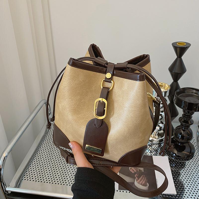 Stylish Korean Fashion Casual Women's Bucket Bag Trendy Fall Collection In Black And Brown