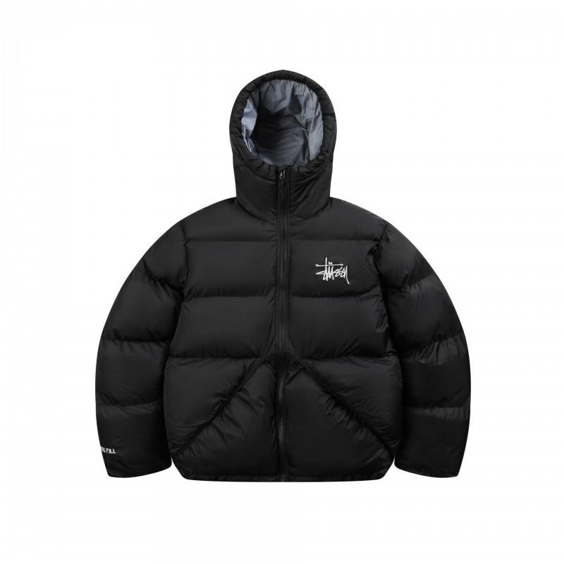 Embroidered Hooded Puffer Jacket Winter Streetwear Loose Fit Couple Coat