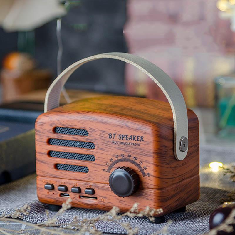 Ретро мини-FM-радио, классический FM-приемник, винтажный Bluetooth-динамик, тяжелый бас, сабвуфер, TF-плеер, перезаряжаемые радиоприемники в подарок