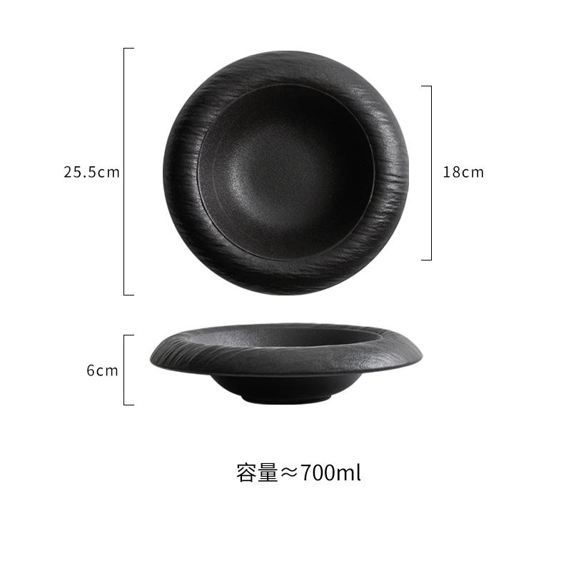 Solid Color Rock Texture Ceramic Soup Bowl Restaurant Dessert Bowl Salad Bowl Pasta Bowls Molecular Food Specialty Tableware