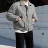 Простое Повседневное Короткое Хлопковое Пальто Мужское Зимнее Свободное Пальто Рабочая Куртка с Лацканами Корейский Стиль Модное Теплое Хлопковое Пальто