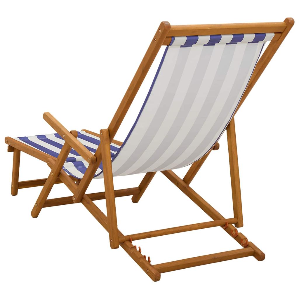 Foldable Sun Lounger 3 Positions Solid Eucalyptus Wood