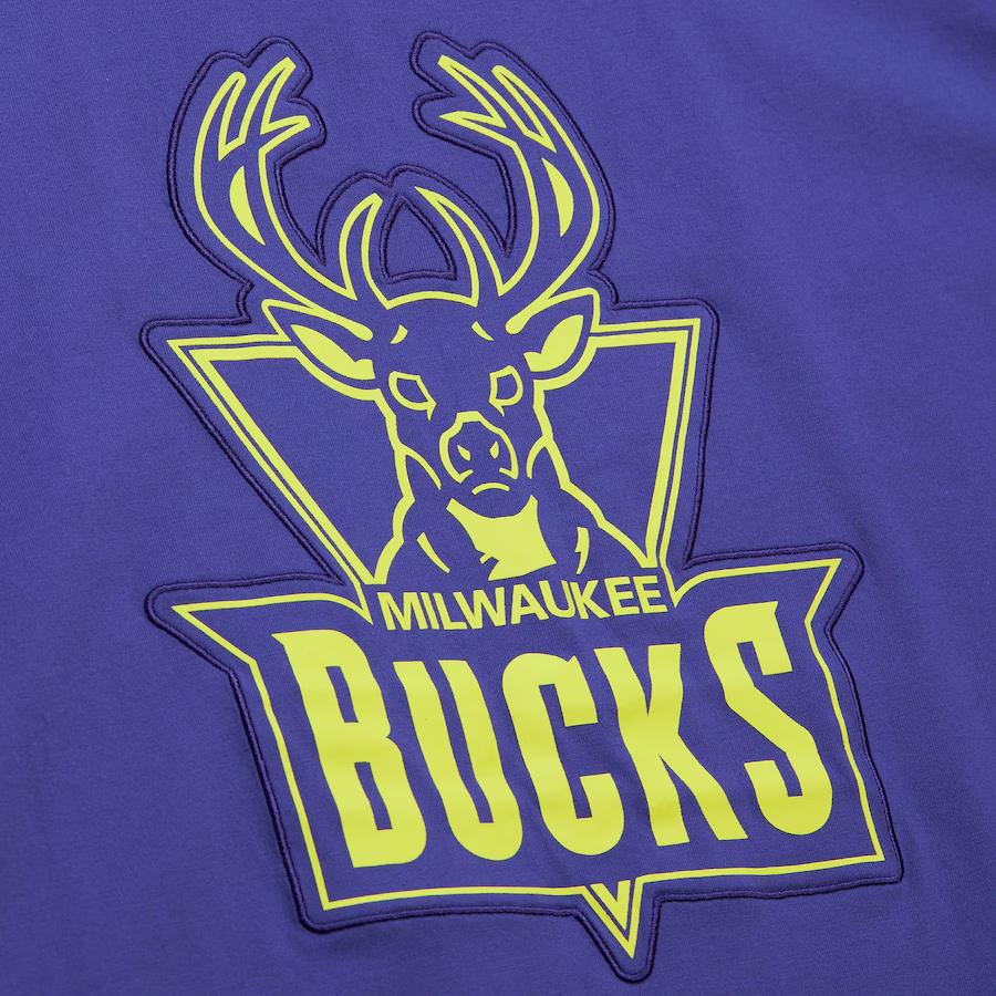 Mitchell & Ness x NBA Милуоки Бакс Неоновые Ночи Премиум Футболка Мужская Фиолетовый FC7944-MBURGPR