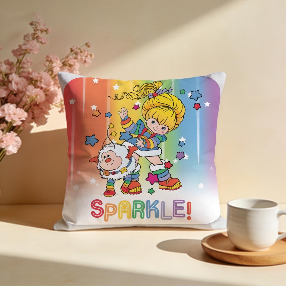 Fashion RRainbow Briteied Cushion Cover Stylish Washable Pillow Cover Ideal for Couch Bedroom Car Decoration