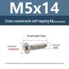 YiguYigu Nickel-Plated Phillips Flat Head Self-Tapping Screws M1-M5, Carbon Steel
