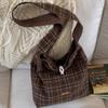 Korean Version of Ins Casual Large-capacity Shoulder Bag Women's 2025 New Retro Plaid Tote Bag Commuter Crossbody Bag Trend