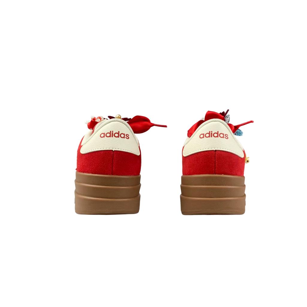Adidas VL Court Bold Low top Skateboard Shoes Women's Gold Red KJ6852(Team401-)