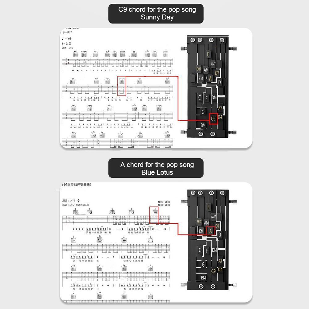 Пресс для аккордов гитары Помощник по аккордам гитары Инструменты для изучения гитары Помощь для гитары Инструмент для аккордов Аксессуары для гитары для начинающих