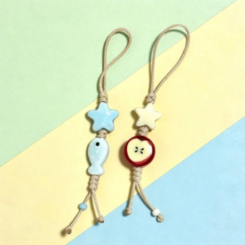 Pastel Colors Star Flower Phone Charm Bag Decoration Phone Lanyard Mobile Phone Strap Women Girls