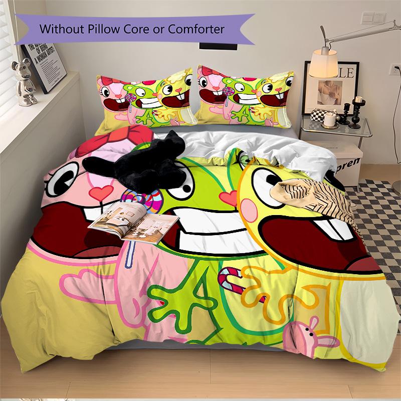 Candy Friends Adventure Print 3Pcs Bedding Setduvet Cover With 2 Bedropillowcase Home Birthday Gift