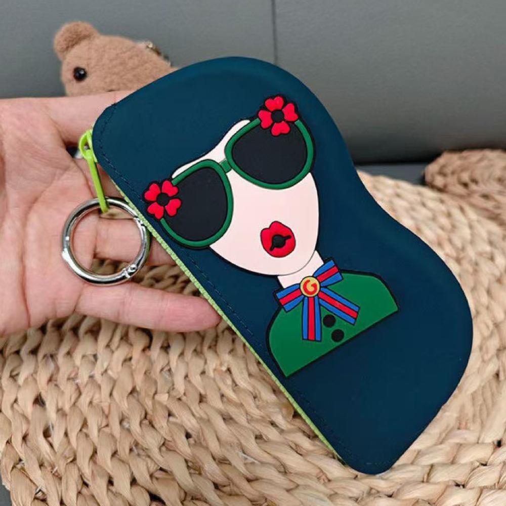 Simple Multifunctional Silicone Eyeglasses Case Dustproof Waterproof Small Items Bag Cartoon Coin Purse Sunglasses Pouch Female