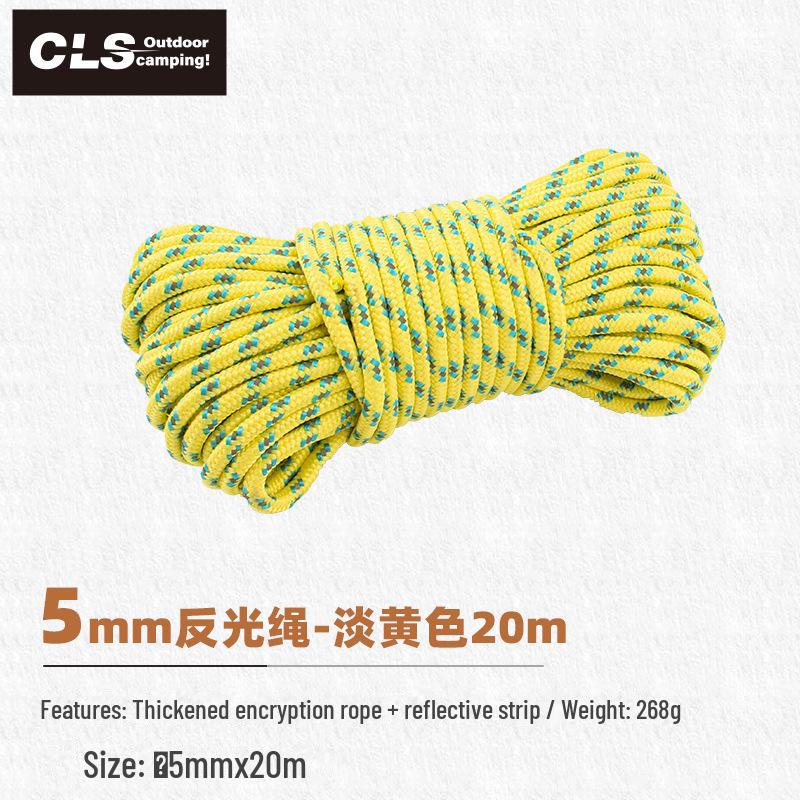 Светоотражающая веревка толщиной 5 мм, 50 м — для палаток, грунтовых колышков, навесов, бельевых веревок и ветрозащитных аксессуаров.