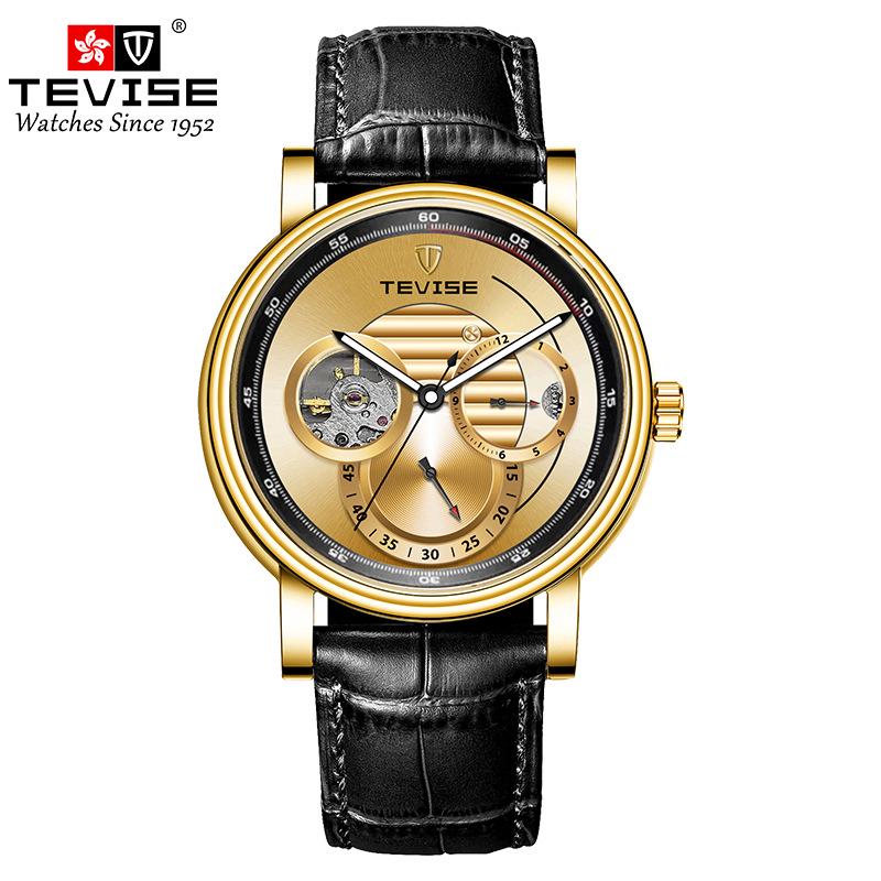 TEVISE Men's Waterproof Luminous Minimalist Automatic Mechanical Watch