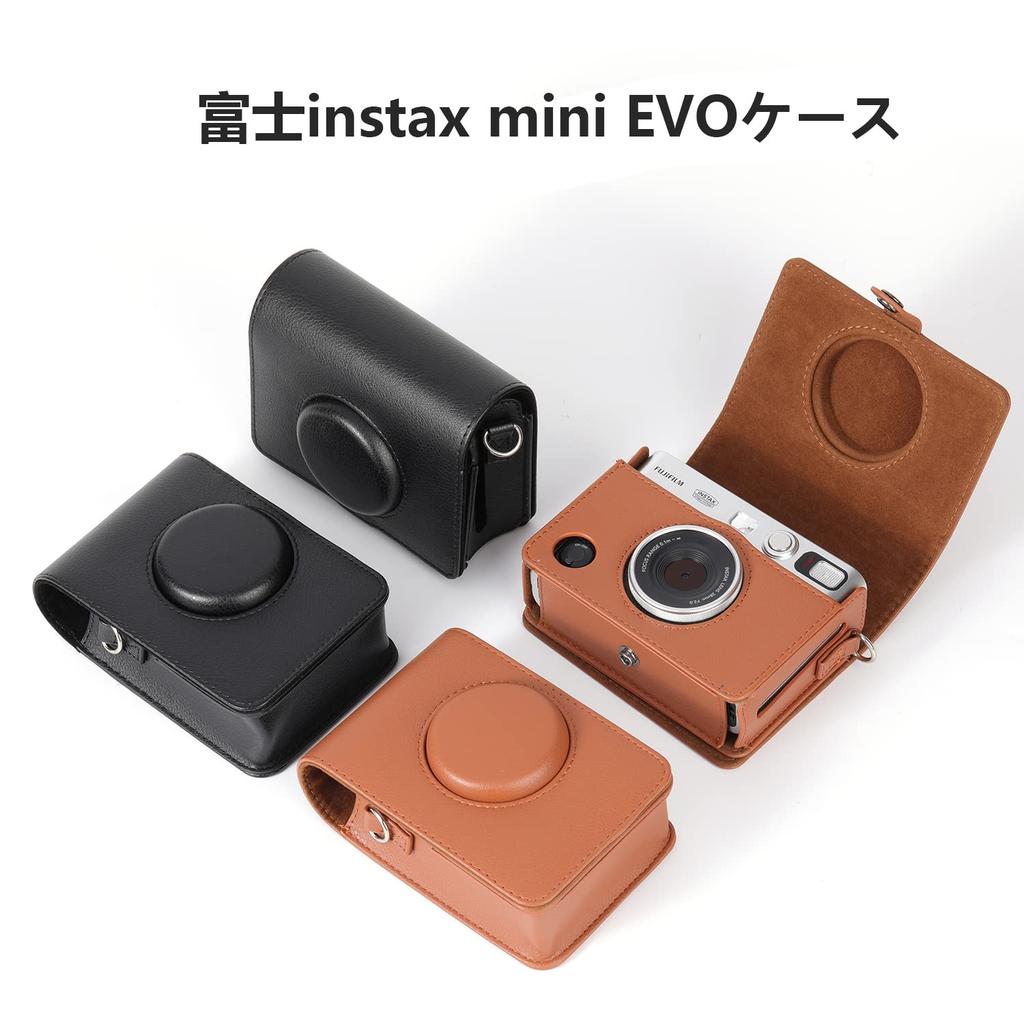 Instax Mini Evo Case for Fujifilm Instax Protective Full Scratch Shoulder Strap PU Easy to Easy to Magnetic Snap Included Film, Cover, Protection,