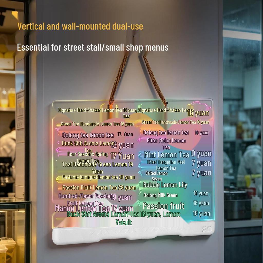 Hand-Painted Erasable Luminous Acrylic Message Board - Anti-Scratch Advertising Display