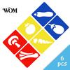 Reusable Paint Stencil 6 Pcs Painting Template Stencils, 5.5x5.9 Inch Washable DIY PP Plastic Art Stencils for Wood Paper Fabric, Home Decor
