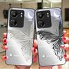 Металлический Бабочка Для Xiaomi Redmi 13C Note13 12 Pro Plus 5G Note 9 13T Pro POCO X6 F5 F6 Черный Чехол для телефона из закаленного стекла