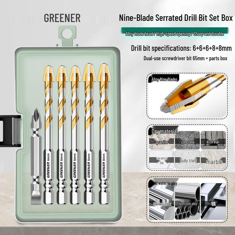 GREENER Multi-Material Serrated Eccentric Drill Bits
