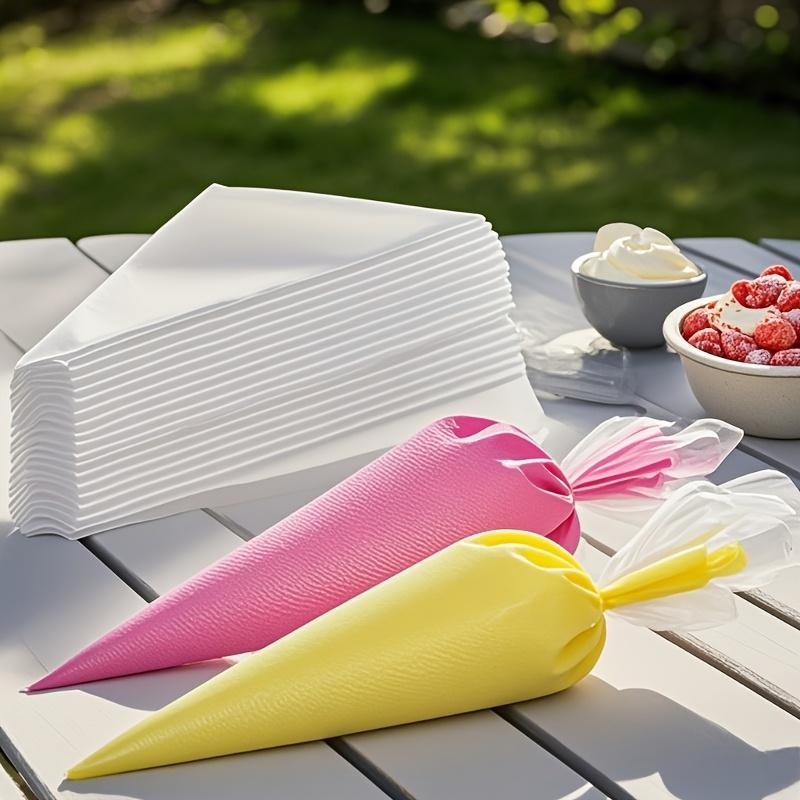 100PCS Disposable Icing Bags, Thickened Pastry Piping Bags with Easy-Twist Nozzle, Cake Decorating Supplies, Essential Tools for Dessert Decoration