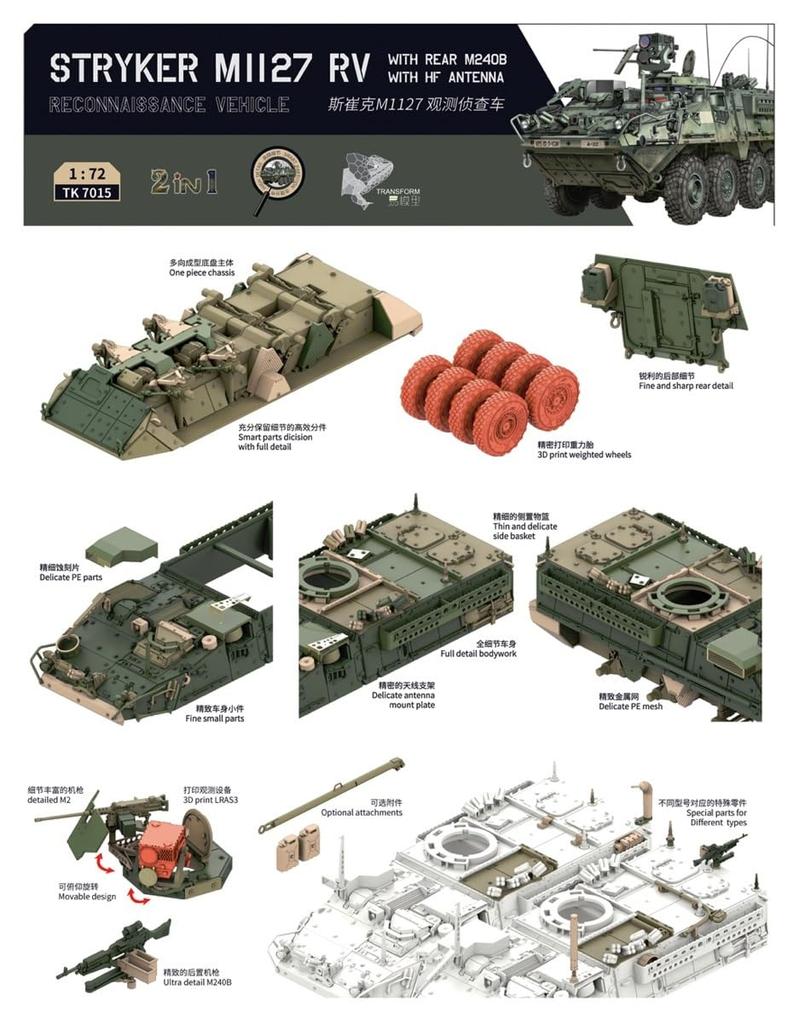 Border Models Stryker M1127 RV Пластиковая модель-конструктор TK7015 1/72 2-в-1 (Боевая машина)