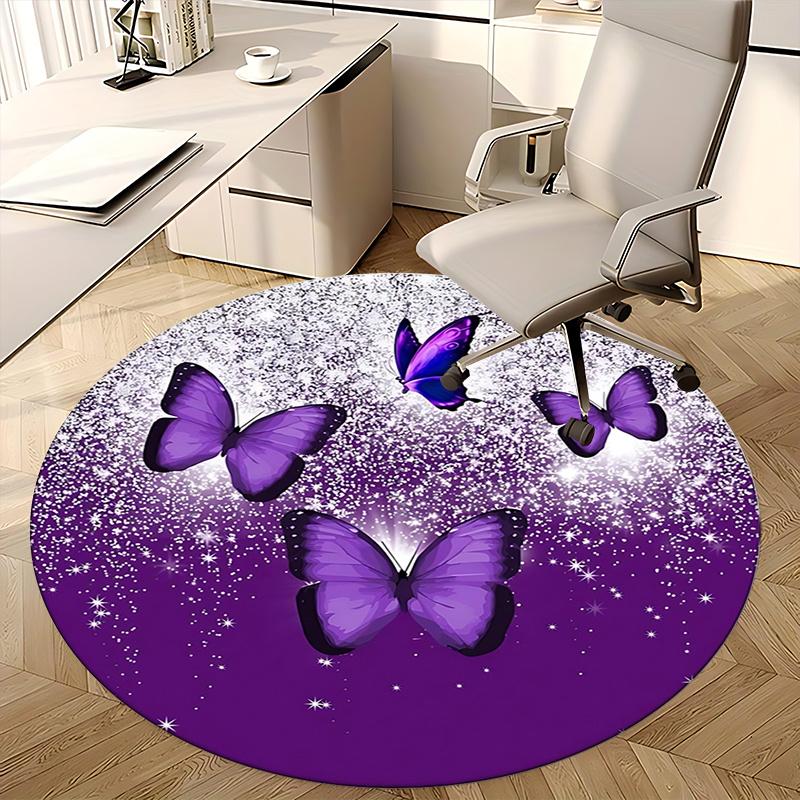 Purple Butterfly Office Carpet Chair Mats, Home Decor, Sofa Rug, Office Carpet Gift for Bedroom, Living Room, Various Rooms1118023a