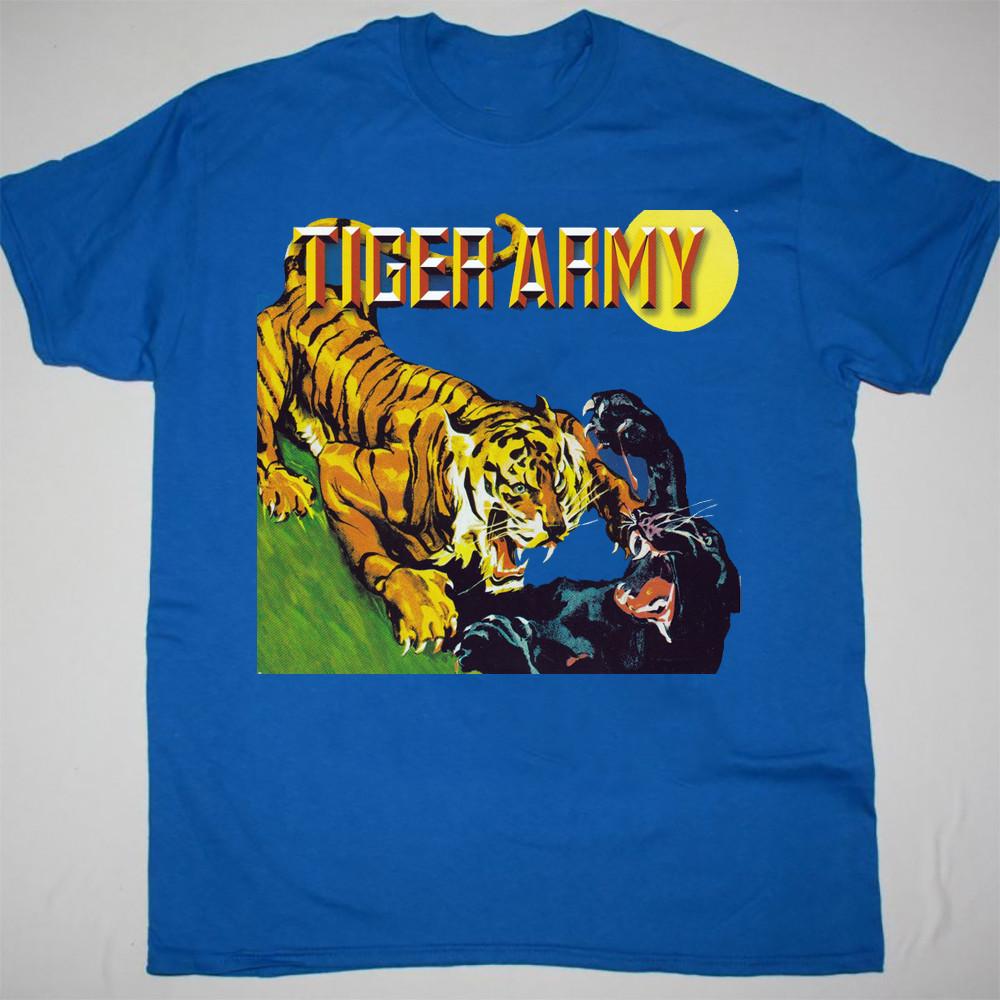 Tiger Army - Tiger Army Album Poster Blue Cotton All Size T-Shirt