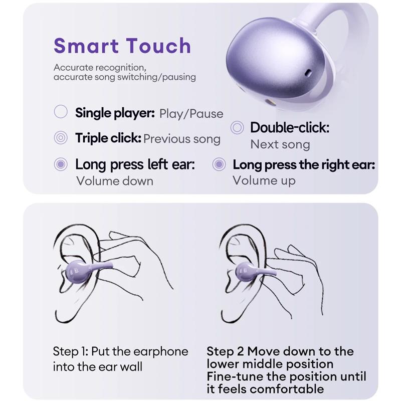 Оригинальные беспроводные наушники-клипсы Lenovo LK6 с Bluetooth 5.4, HIFI качество звука, ENC шумоподавление, долгое время работы