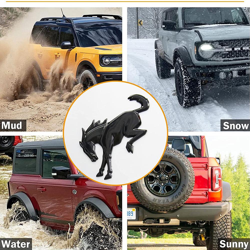 AHYU6 3D Emblem Decals Stickers Vinyl Rear Emblem Black ABS Tailgate Compatible with Ford Bronco Sport Accessories 2020 2021 2022 2023
