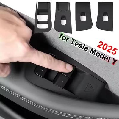 Для Tesla Model Y Juniper 2025 Кнопки переключателей стеклоподъемников Силиконовые накладки на панель ручек открытия дверей Аксессуары