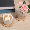 Coasters Set of 2 Woven, Coaster for Desk, Natural Rattan Woven Coasters, 3.94 Inch Round Boho Coaster for Drinks Coffee Table Hot Drinking Tabletop