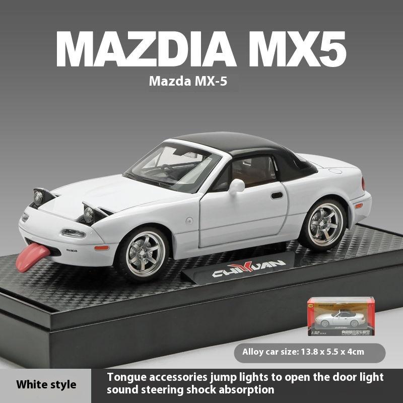1:32 MAZDA MX-5 Литая модель гоночного автомобиля из сплава Симуляция звука и света Детские развивающие игрушки Подарок на день рождения для мальчиков