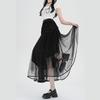Women's Korean-Style Floral 3D Fairy Long Skirt - Slim High Waist Lace Design