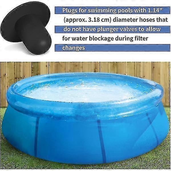4-Pack Pool Wall Plug Replacement Parts - Above Ground Pool Filter Pump Filter Hole Plug Compatible with Intex and Bestway