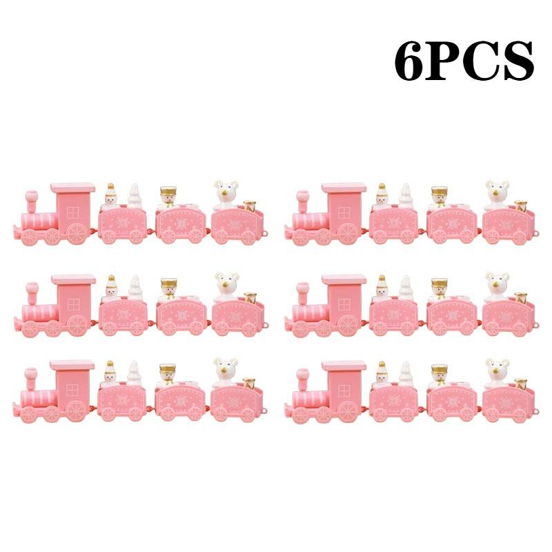 1-10PCS Small Christmas Train Decoration Cute Mini Ornament for Holiday Cake Topper Party Display and Festive Children Gift