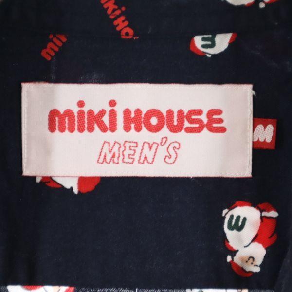 MIKIHOUSE Рубашка с длинным рукавом Санта-Клаус M Темно-синий Отложной воротник Мужская Б/у
