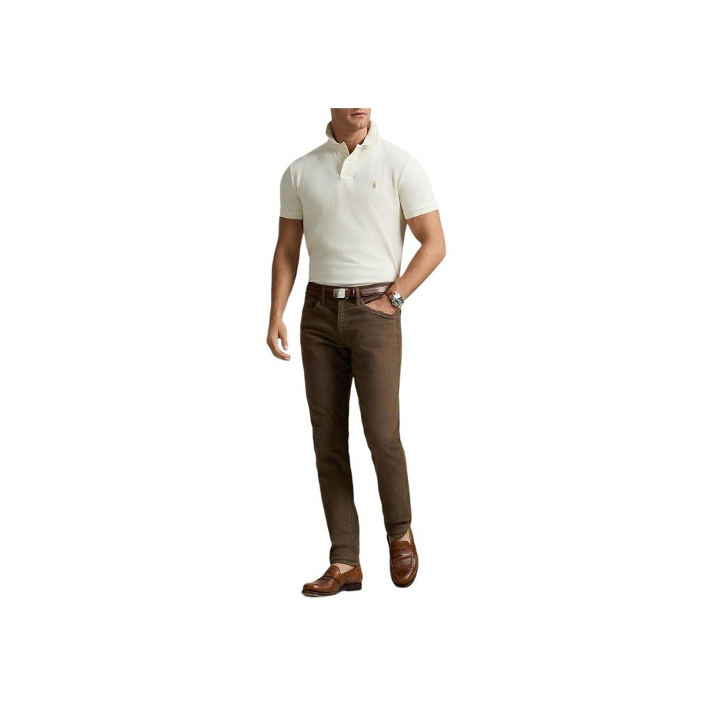 Polo Ralph Lauren Вышитая Пуговичная Футболка-поло с коротким рукавом Мужские топы Белый 710910898-008