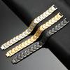 Magnetic Therapy Jewelry Men Adjustable Magnetic Bracelet Black Stainless Steel Homme Bracelet