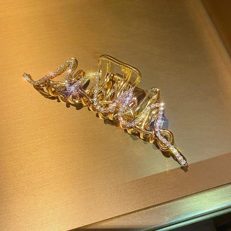 Блестящие стразы Летняя мода Металлическая заколка-краб Девушка Блестящие хрустальные аксессуары для волос Нежный темперамент Леди Креативные подарки Декор