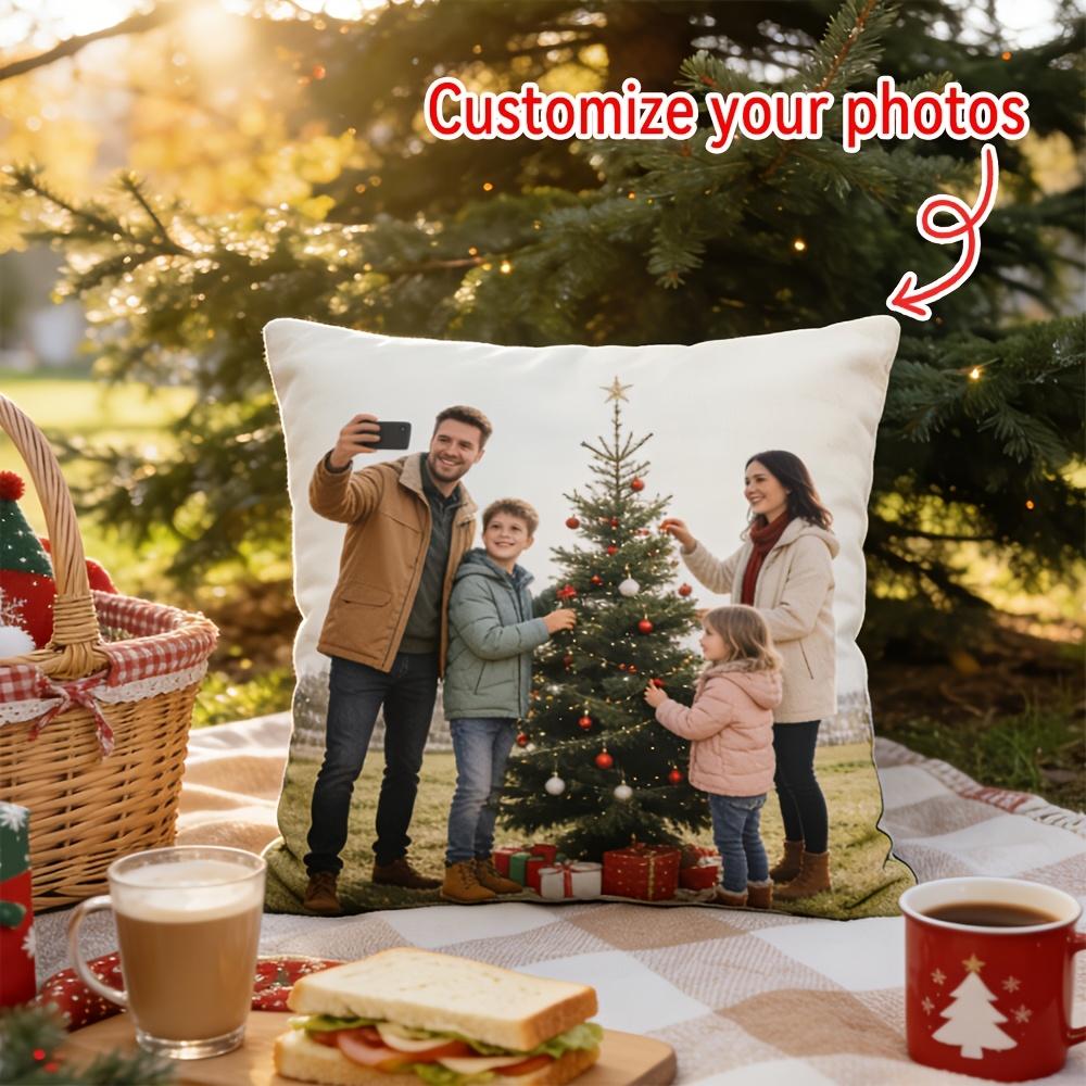 1 Double-sided Custom Photo Printed Cushion Cover Made of Polyester Material, Machine Washable, Zipper Sealed, Suitable for Vari