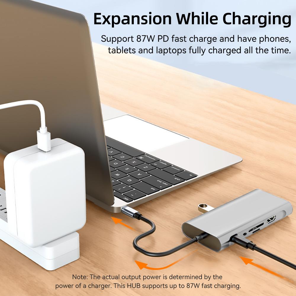 4K 30 Гц USB C док-станция Type C на HDMI-совместимый VGA RJ45 адаптер USB 3.0 HUB разветвитель для ноутбука Macbook Air M1 iPad Pro