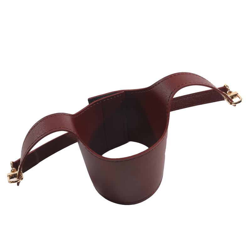 Портативный кожаный держатель для кофейной чашки, регулируемый ремень для переноски бутылки, модная сумка для стакана воды, чехол