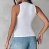 Women Ribbed Tank Top Knitted Camisole with Built-in Bra Casual Crew Neck Sleeveless Basic