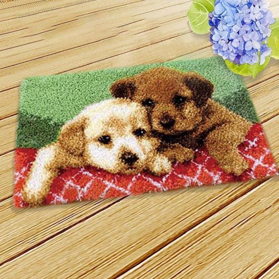 3D Embroidery Carpet Needlework DIY Craft Fuzzy Rug Unfinished Crochet Cushion