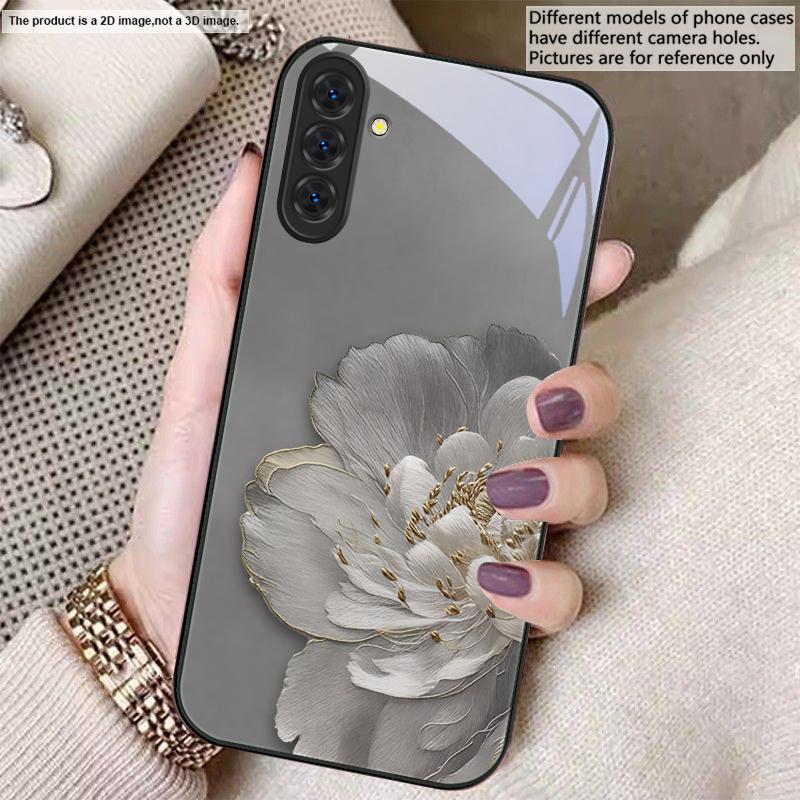 Цветы с градиентом Для Samsung S22 S8 S9 10 20 Ultra S21 Pro S22 Plus S23 FE S24 Ultra S25 Edge S25Ultra Стеклянный чехол для телефона