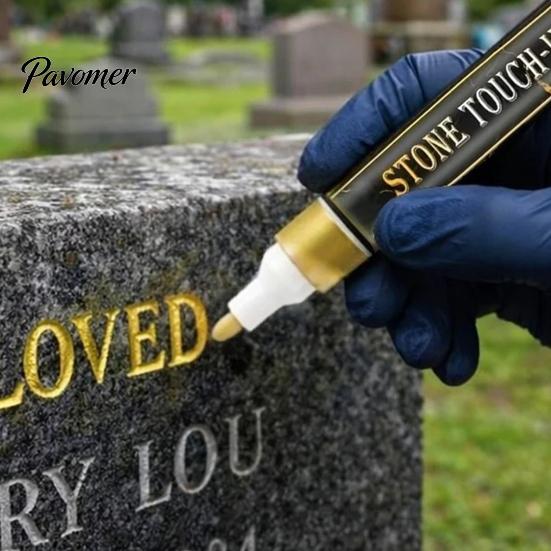Monument Lettering Pen Tombstone Marker with Precision Tip Waterproof Fade-Resistant Fast-Drying Memorial Inscription UV Resistant for Inscriptions