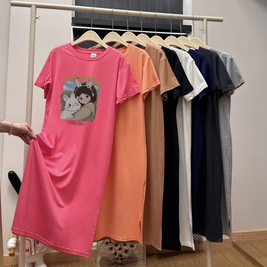 Женское платье-футболка с короткими рукавами и круглым вырезом, большого размера, свободного кроя, длинное, в стиле кэжуал, длиной до колена, для сна