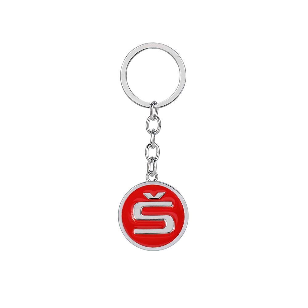 SIIY1 Metal Car Logo Keyring Keychain Badge Auto Key Holder Decoration Accessories For Skoda Kodiaq Octavia Enyaq Kamiq Scala Rapid A5