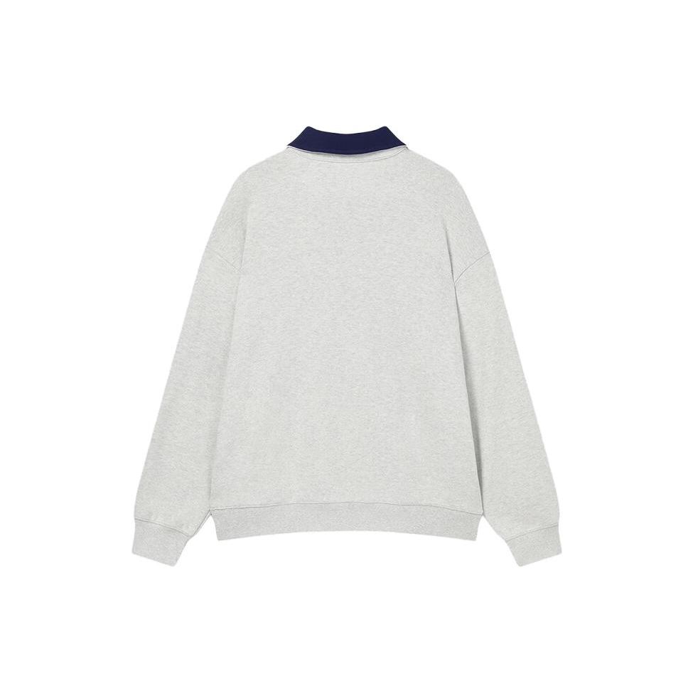 Fila Флисовый пуловер с принтом букв, унисекс, толстовки, цвет слоновой кости, меланжевый серый, F11U339201FMG