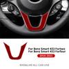 Real Carbon Fiber Car Steering Wheel Cover Trim Sticker For Mercedes Benz Smart 453 Fortwo/Forfour 2016 2017 2018 2019 2020-2025